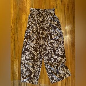 NWT Floral Brown Wide-Leg Pants size XL